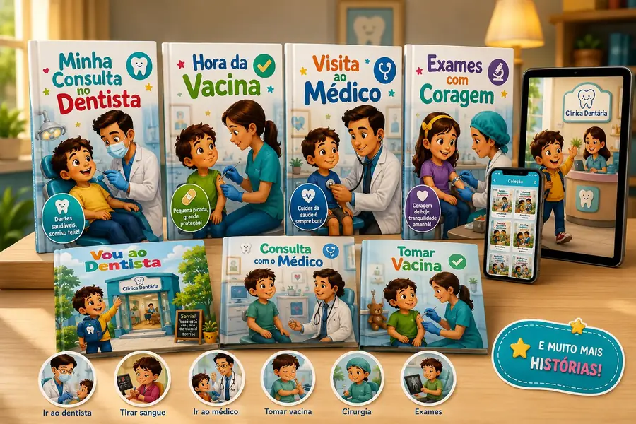 Kit de Histórias Visuais para TEA — materiais impressos e tablet